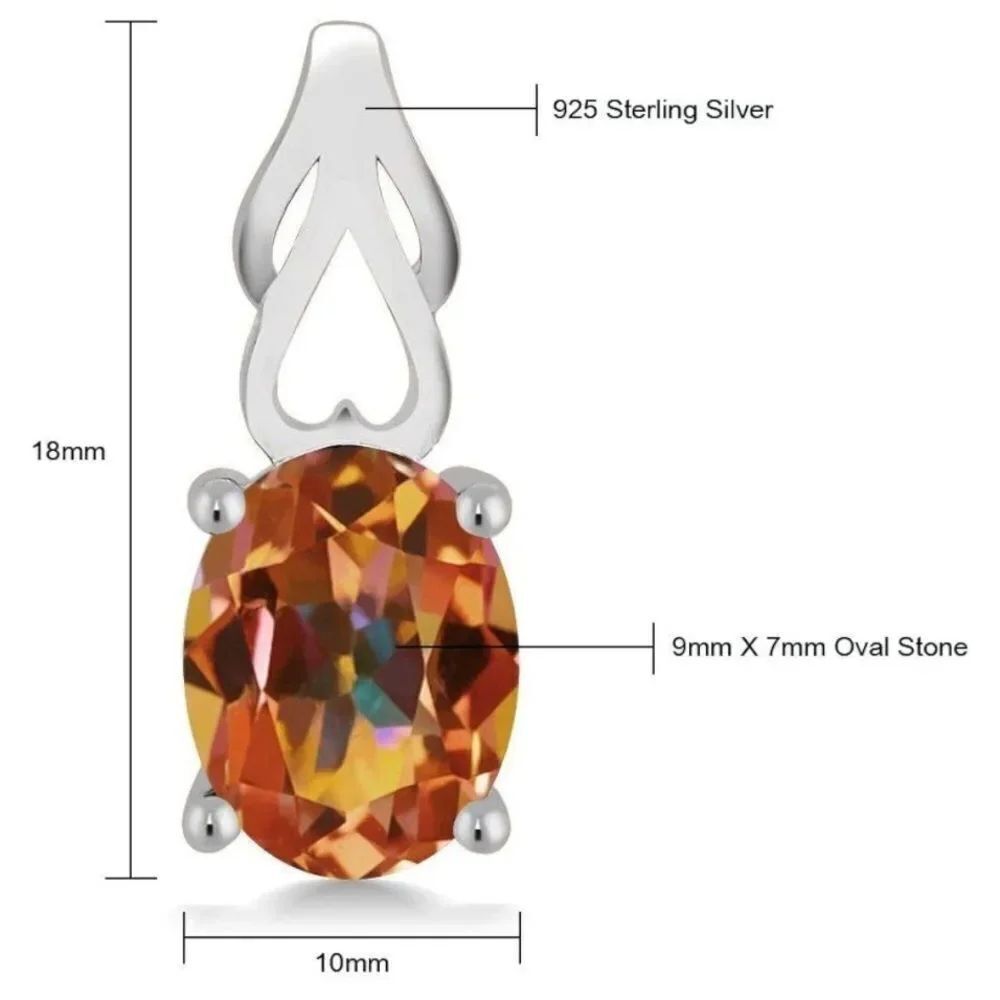 925 Sterling Silver with 3.60 Cttw Ecstasy Mystic Topaz Oval Post Drop Earrings - Picture 4 of 4